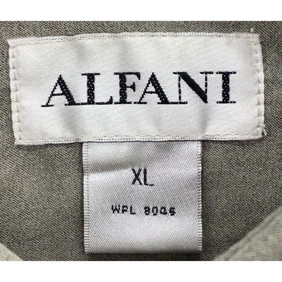 Alfani Button Down Shirt Men's Size XL Beige Short Sleeve Double Chest Pockets - Picture 2 of 12